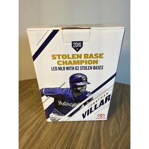 Milwaukee Brewers Bobblehead Jonathan Villar 2017 SGA Stolen Base Blue Open Box
